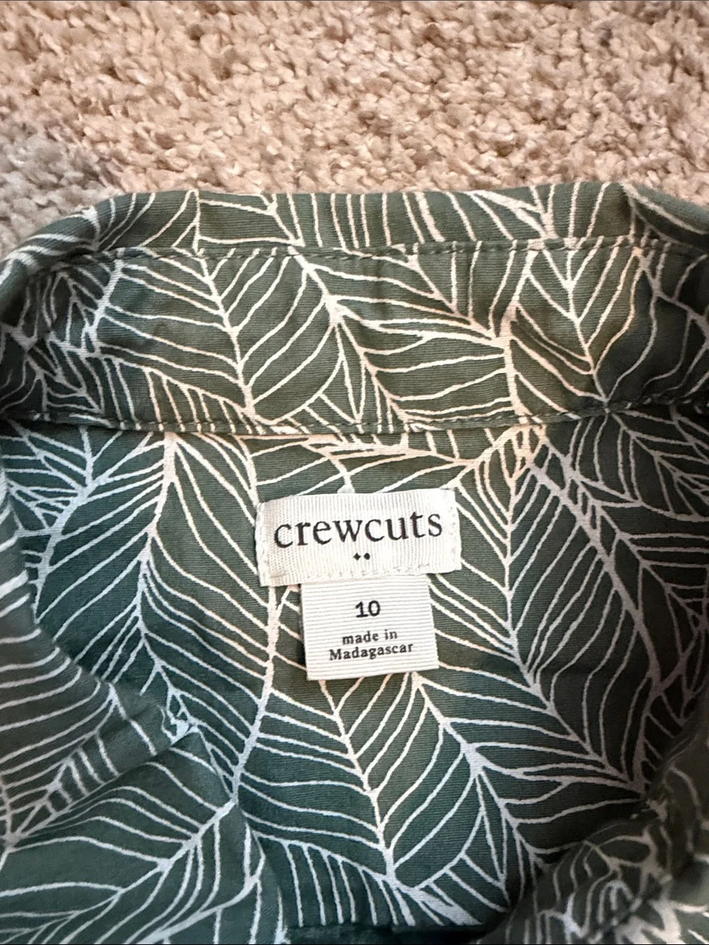 J, Crew  Palm Fond Shirt, 10